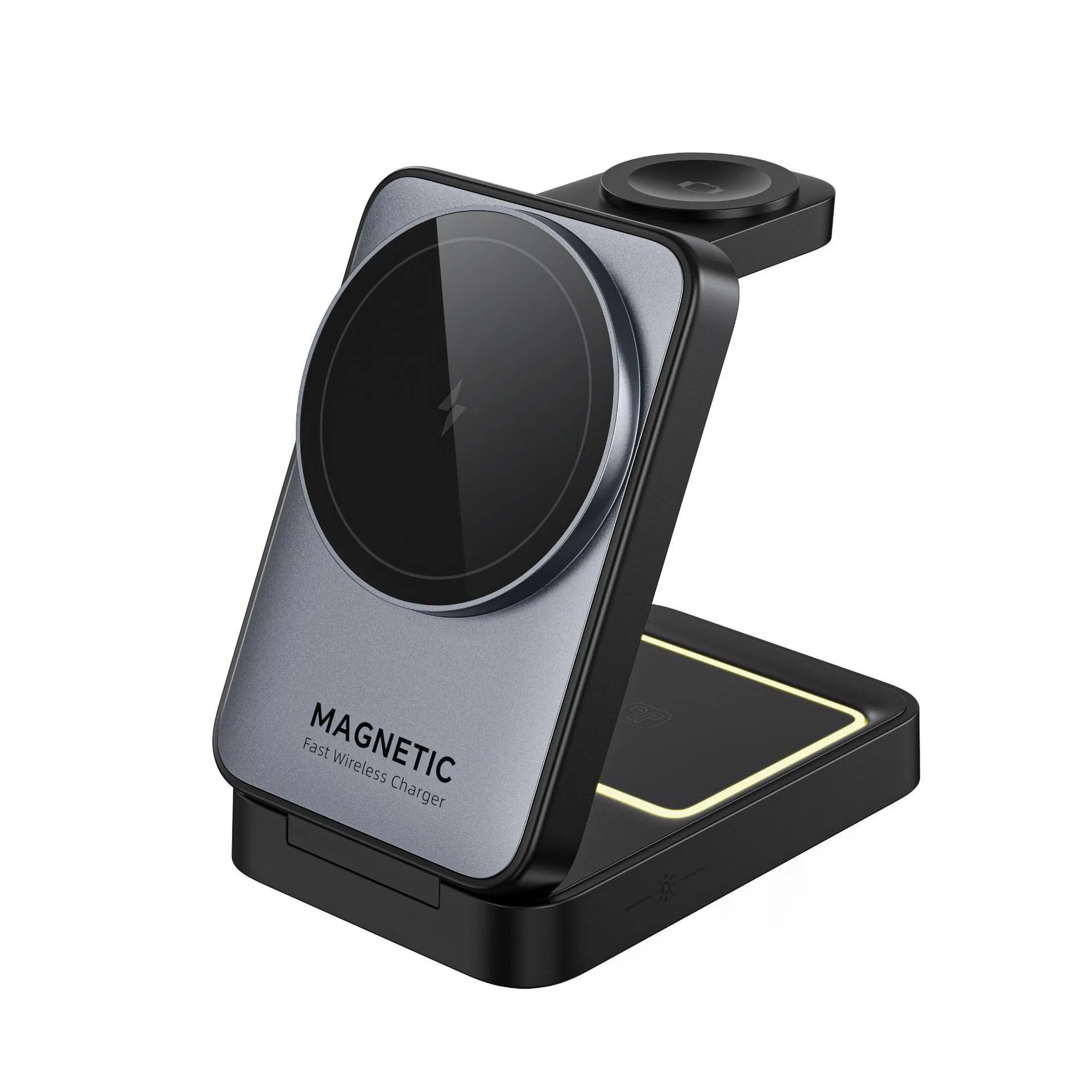 Folding Magnetic Three-in-one Wireless Charger 15W Fast Charge Multifunction Bracket - Bellarte Enchanté Folding Magnetic Three-in-one Wireless Charger 15W Fast Charge Multifunction Bracket